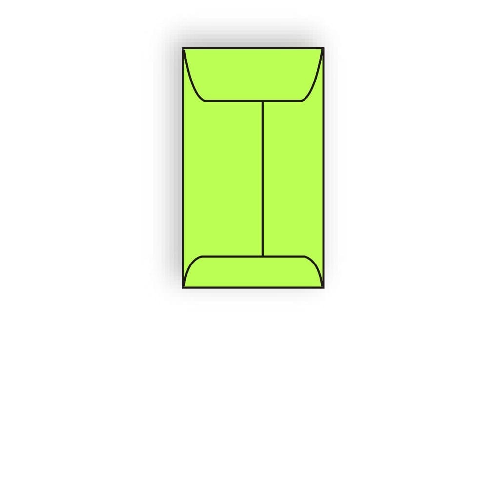 #5-1/2F Open End Coin Envelopes, 3-1/8" x 5-1/2", 24#, Brightly Colored Lime, Acid Free, Center Seam (Box of 500)