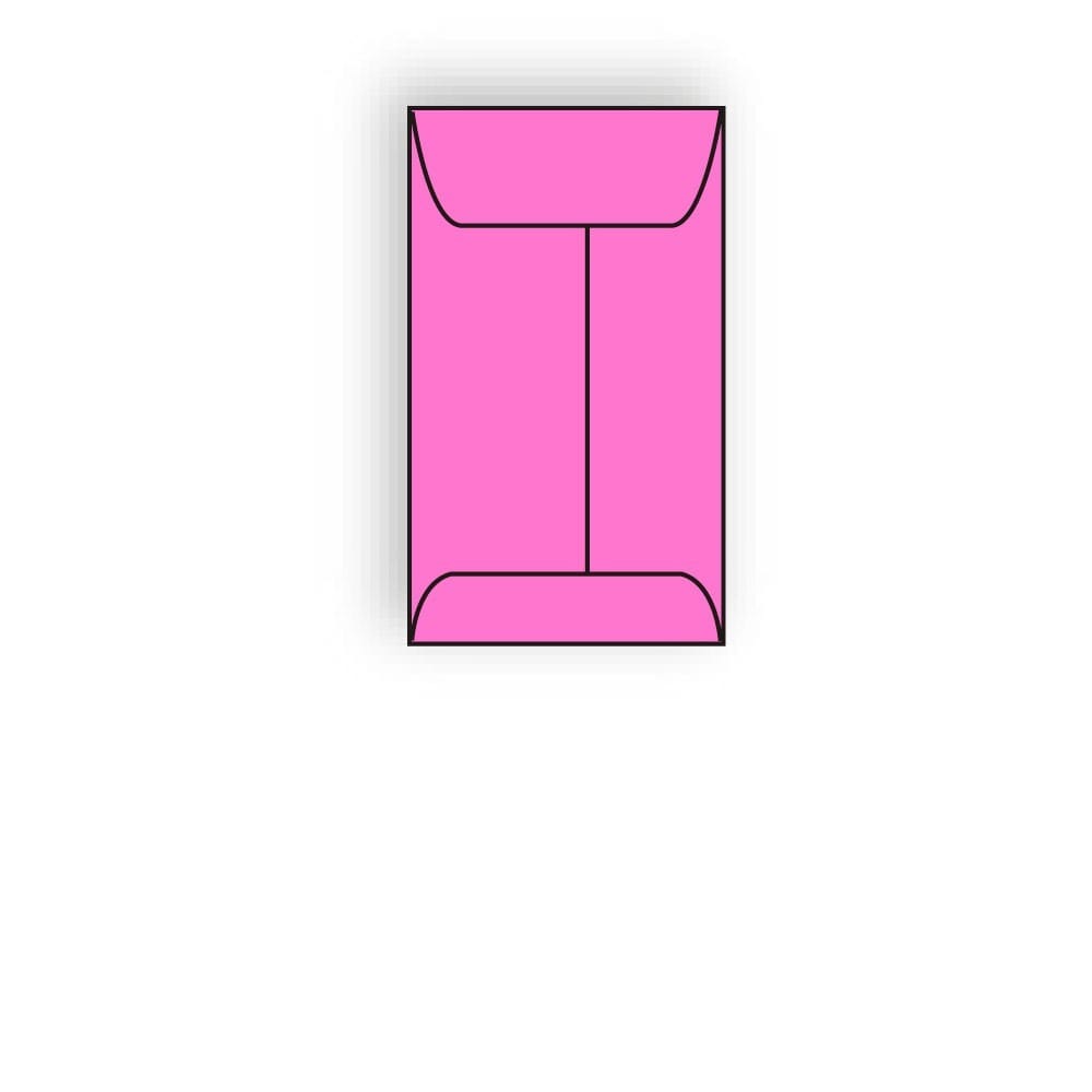 #5-1/2F Open End Coin Envelopes, 3-1/8" x 5-1/2", 24#, Brightly Colored Pink, Acid Free, Center Seam (Box of 500)