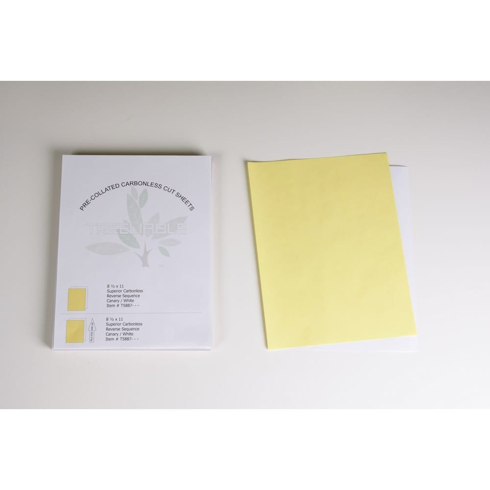 2-Part Reverse Sequence Canary / White Pre-Collated Carbonless Paper (Carton of 2500 Sheets) - Image 3