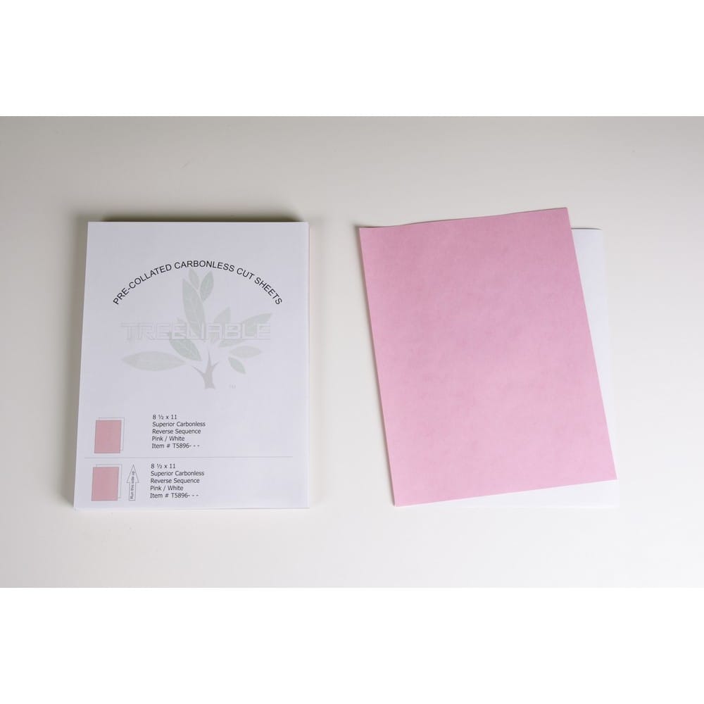 2-Part Reverse Sequence Pink / White Pre-Collated Carbonless Paper (Carton of 1000 Sheets) - Image 3