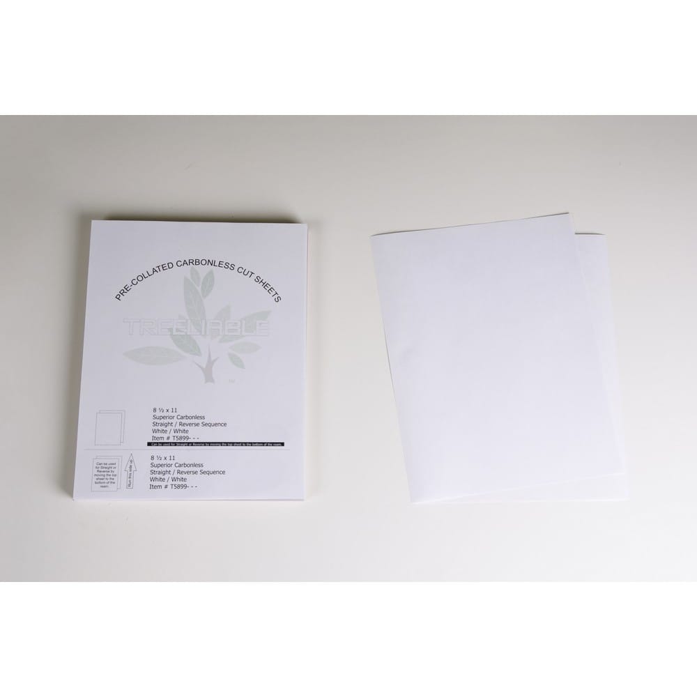 2-Part Reverse & Straight Sequence White / White Pre-Collated Carbonless Paper (Carton of 2500 Sheets) - Image 3