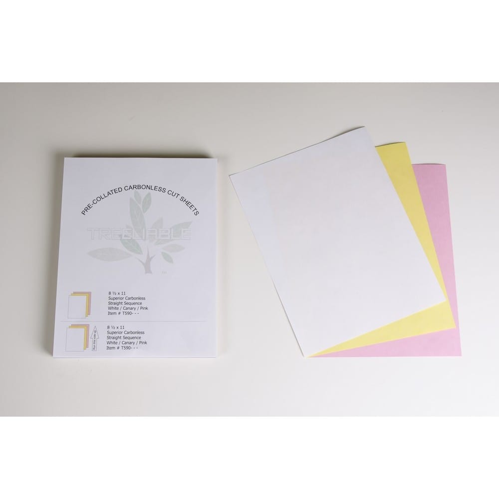 3-Part Straight Sequence White / Canary / Pink Pre-Collated Carbonless Paper (Carton of 1002 Sheets) - Image 3