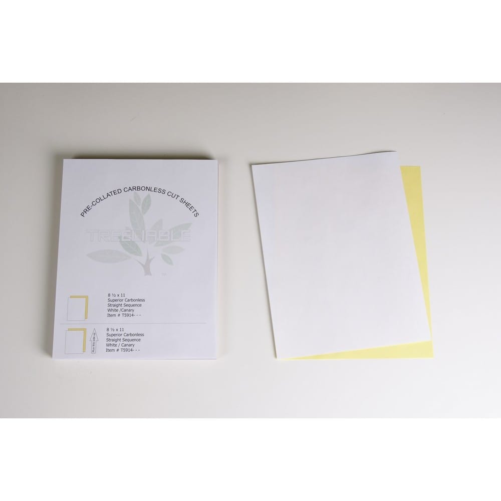 2-Part Straight Sequence White / Canary Pre-Collated Carbonless Paper (Carton of 5000 Sheets) - Image 3