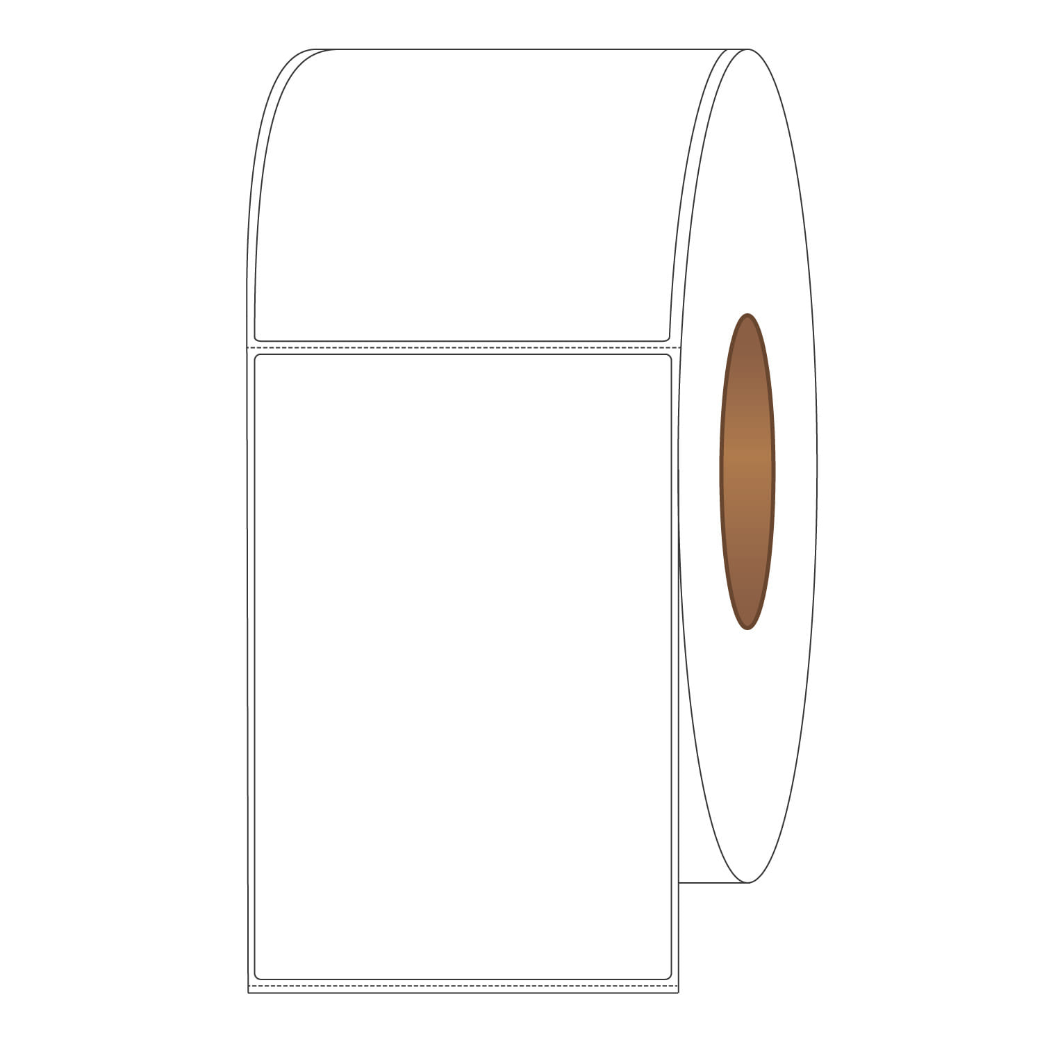 4 x 6" General Use Labels, w/ Perf and Sensor Notches Thermal Transfer Labels, Perforated, 1000 per roll (4 Rolls per Carton) - Image 2