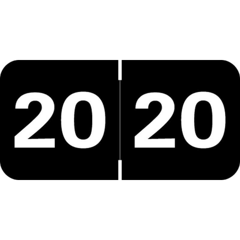 Tabbies Compatible "20" Yearband Labels, 3/4" X 1-1/2" - Roll of 500