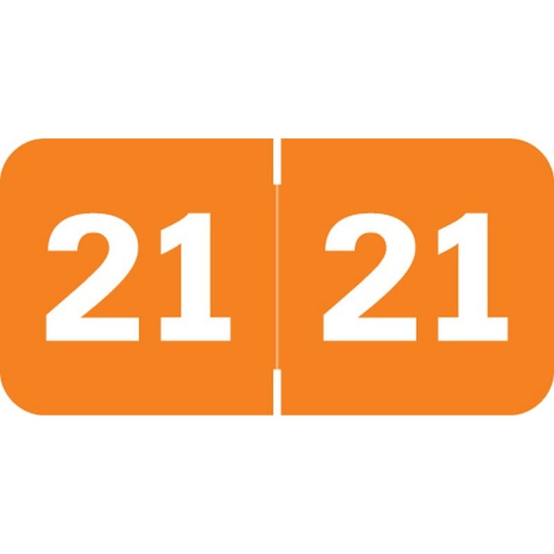 Tabbies Compatible "21" Yearband Labels, 3/4" X 1-1/2" - Roll of 500