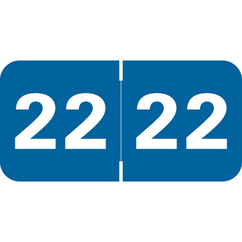 Tabbies Compatible "22" Yearband Labels, 3/4" X 1-1/2" - Roll of 500