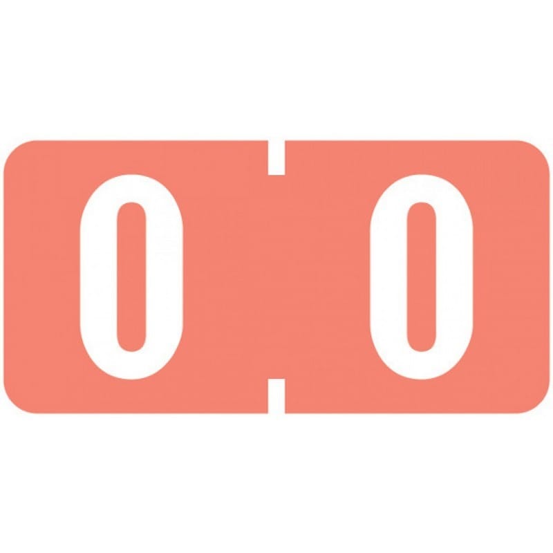 Tab Compatible Mini Numeric "0" Labels, Vinyl Kimdura Stock, 1/2" X 1" Individual Numbers - Roll of 500