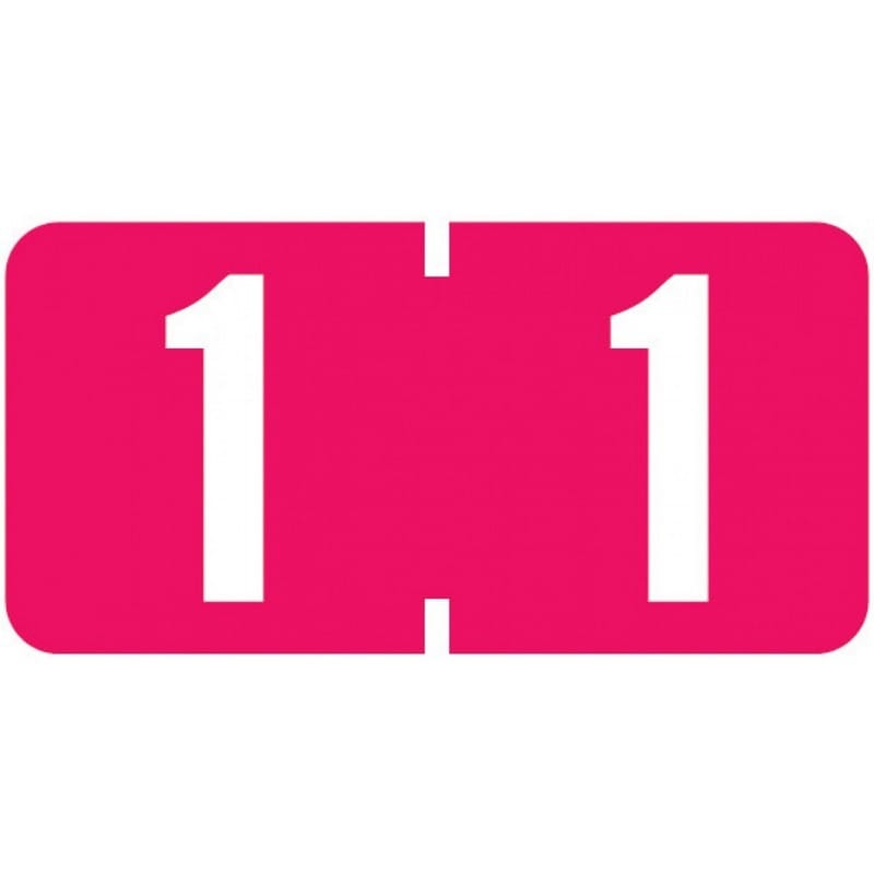 Tab Compatible Mini Numeric "1" Labels, Vinyl Kimdura Stock, 1/2" X 1" Individual Numbers - Roll of 500