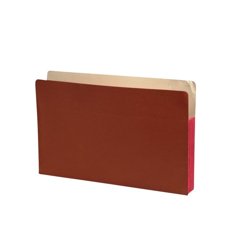 Standard TOP TAB Expansion Pockets, Dusty Rose Tyvek Gussets, Legal Size, 1-3/4" Expansion (Carton of 100) - Image 2