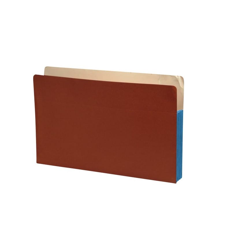 Standard TOP TAB Expansion Pockets, Cerulean Blue Tyvek Gussets, Legal Size, 1-3/4" Expansion (Carton of 100)