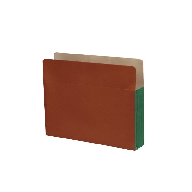 Standard TOP TAB Expansion Pockets, Spring Green Tyvek Gussets, Letter Size, 3-1/2" Expansion (Carton of 100) - Image 2
