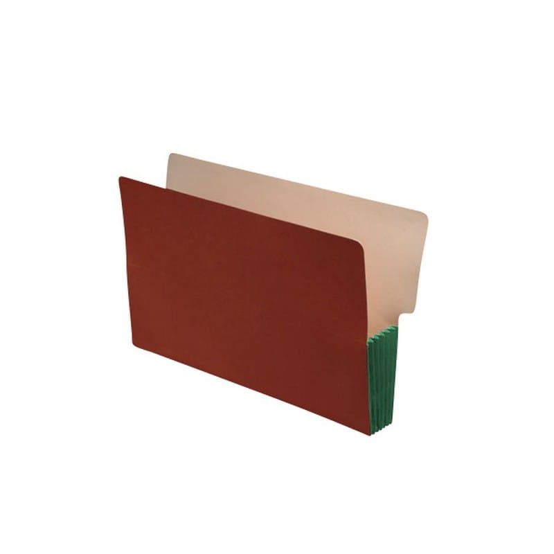 Shelf Tab Expansion Pockets, Spring Green Tyvek Gussets, Legal Size, 3-1/2" Expansion (Carton of 100) - Image 2