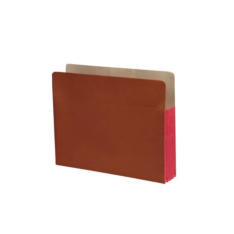 Standard TOP TAB Expansion Pockets, Dusty Rose Tyvek Gussets, Letter Size, 5-1/4" Expansion (Carton of 100) - Image 2