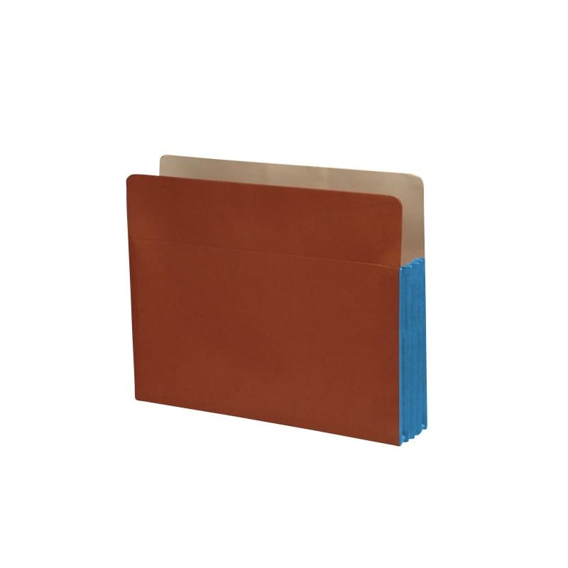 Standard TOP TAB Expansion Pockets, Cerulean Blue Tyvek Gussets, Letter Size, 5-1/4" Expansion (Carton of 100)