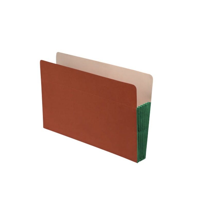 Standard TOP TAB Expansion Pockets, Spring Green Tyvek Gussets, Legal Size, 5-1/4" Expansion (Carton of 100) - Image 2