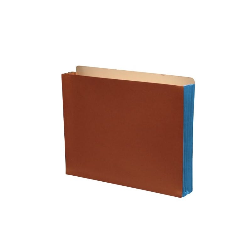 TOP TAB Expansion Pockets, Full Height Cerulean Blue Tyvek Gussets, Letter Size, 3-1/2" Expansion (Carton of 100)