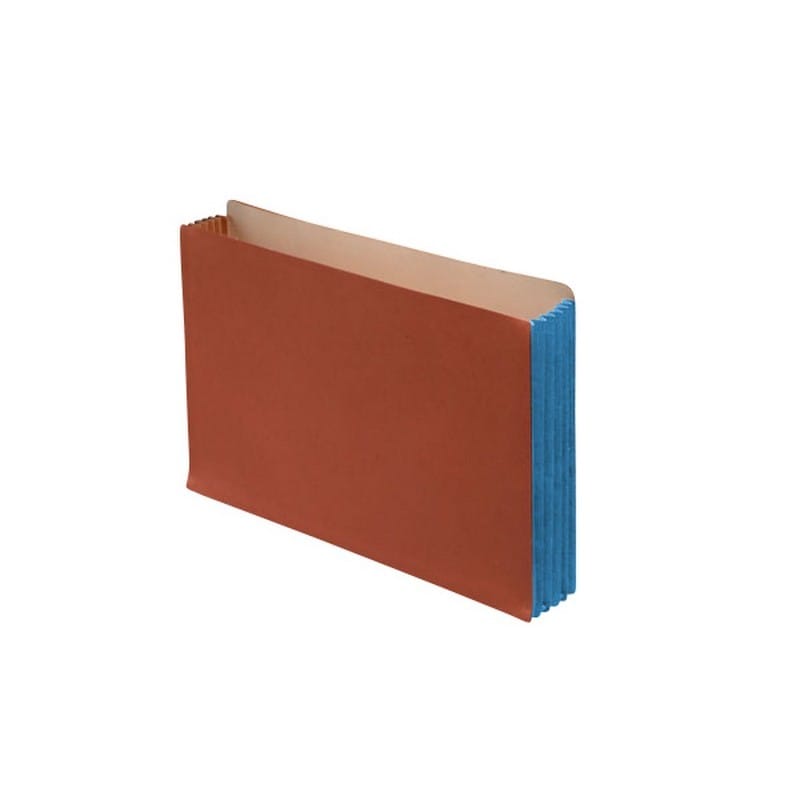 TOP TAB Expansion Pockets, Full Height Cerulean Blue Tyvek Gussets, Legal Size, 3-1/2" Expansion (Carton of 100)