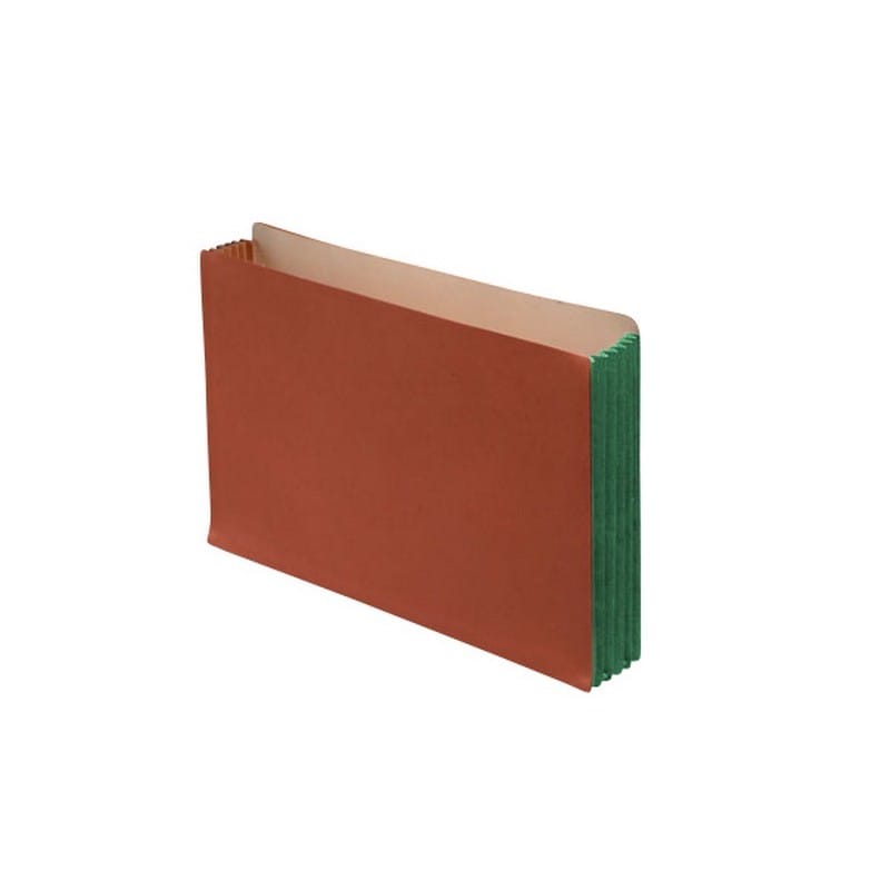 TOP TAB Expansion Pockets, Full Height Spring Green Tyvek Gussets, Legal Size, 5-1/4" Expansion (Carton of 100)