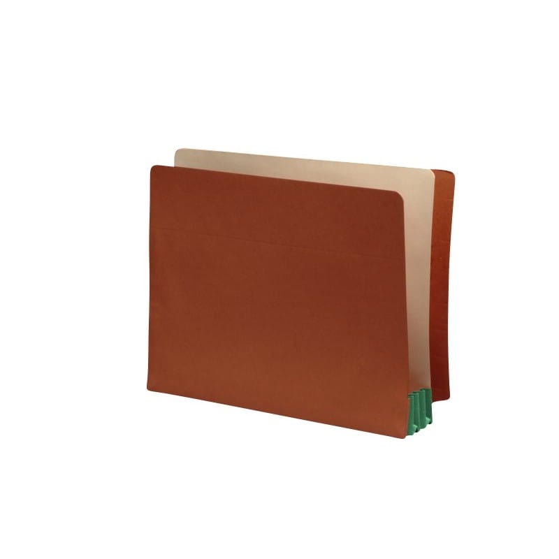 Lip Style END TAB Expansion Pockets, Spring Green Tyvek Gussets, Letter Size, 1-3/4" Expansion (Carton of 100) - Image 2
