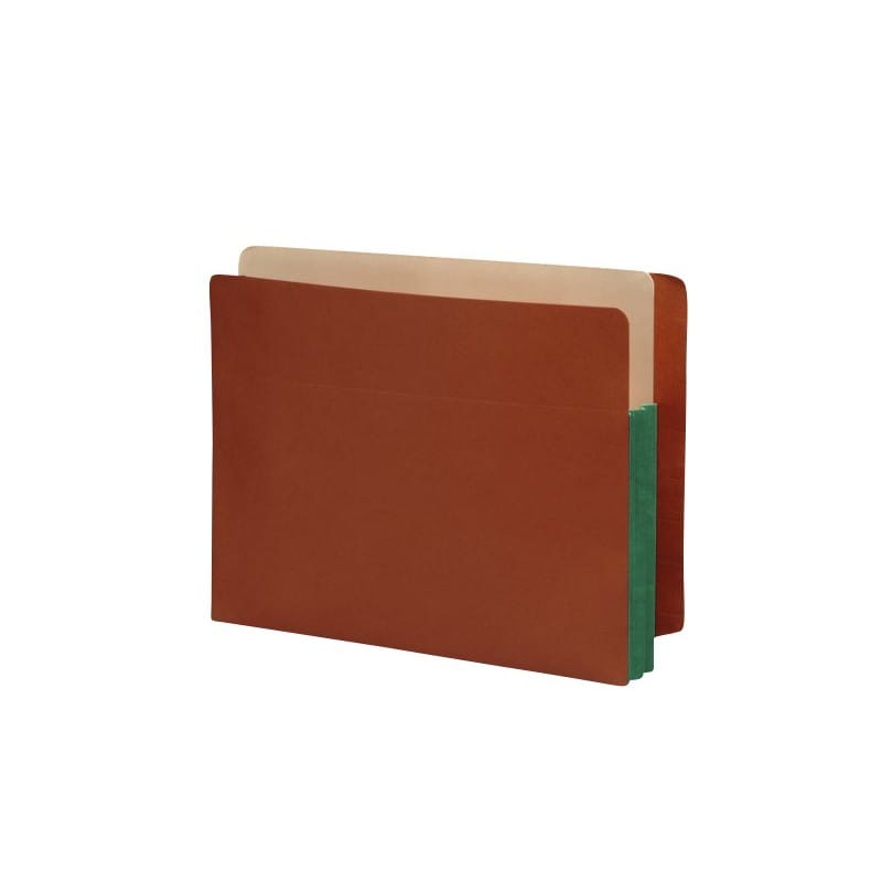 Premium Full END TAB Expansion Pockets, Spring Green Tyvek Gussets, Letter Size, 1-3/4" Expansion (Carton of 100) - Image 2