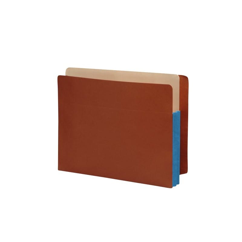 Premium Full END TAB Expansion Pockets, Cerulean Blue Tyvek Gussets, Letter Size, 1-3/4" Expansion (Carton of 100)