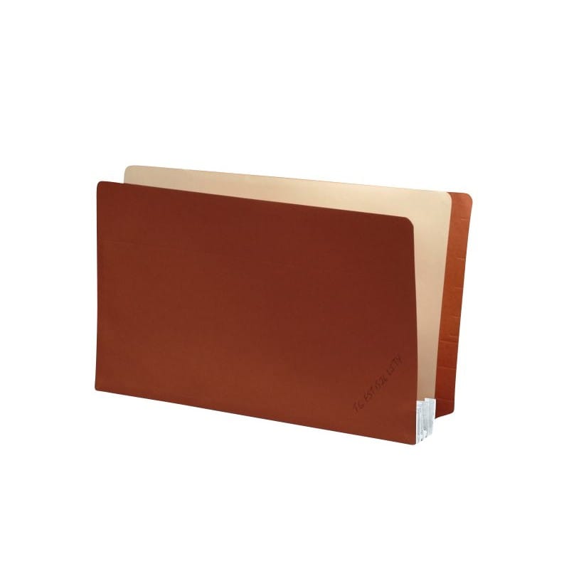 Lip Style END TAB Expansion Pockets, Frosty White Tyvek Gussets, Legal Size, 1-3/4" Expansion (Carton of 100)