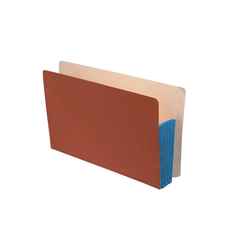Premium Full END TAB Expansion Pockets, Cerulean Blue Tyvek Gussets, Legal Size, 1-3/4" Expansion (Carton of 100)