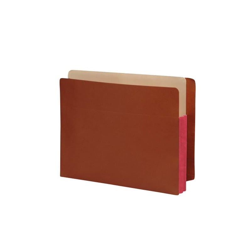 Premium Full END TAB Expansion Pockets, Dusty Rose Tyvek Gussets, Letter Size, 3-1/2" Expansion (Carton of 100)