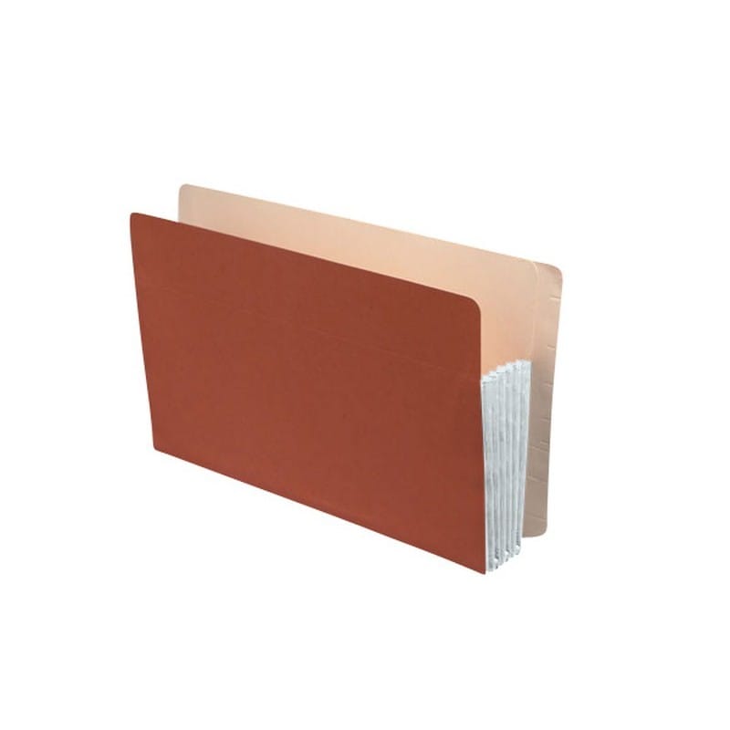 Premium Full END TAB Expansion Pockets, Frosty White Tyvek Gussets, Legal Size, 3-1/2" Expansion (Carton of 100)
