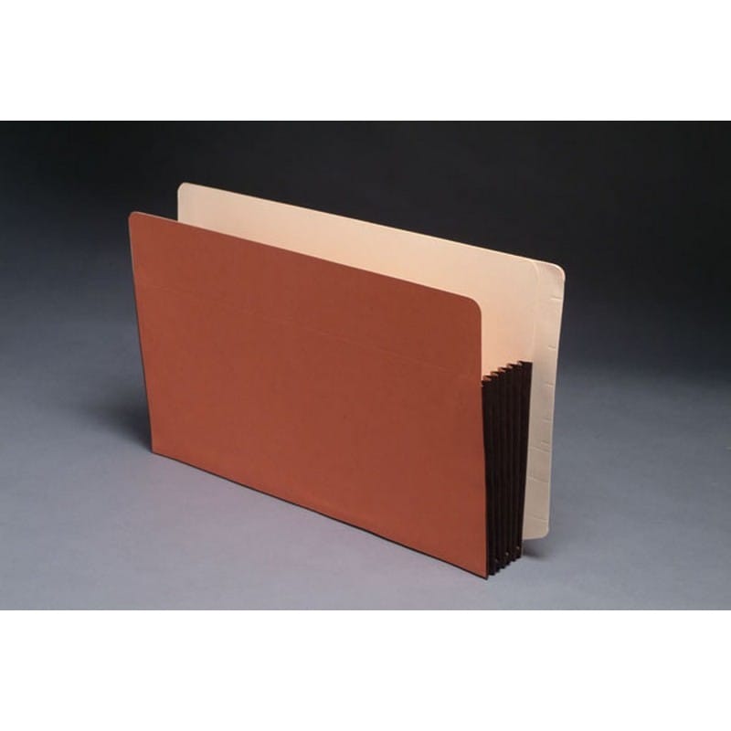 Premium Full END TAB Expansion Pockets, Chocolate Brown Tyvek Gussets, Legal Size, 3-1/2" Expansion (Carton of 50)