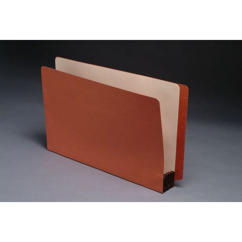 Lip Style END TAB Expansion Pockets, Chocolate Brown Tyvek Gussets, Legal Size, 5-1/4" Expansion (Carton of 100) - Image 2