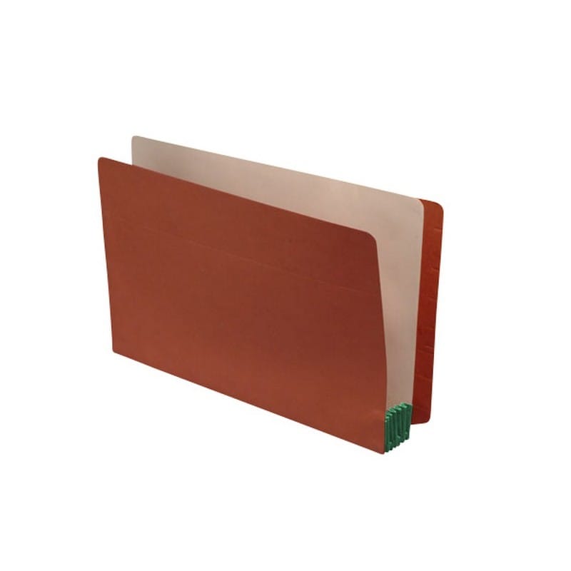 Lip Style END TAB Expansion Pockets, Spring Green Tyvek Gussets, Legal Size, 5-1/4" Expansion (Carton of 100) - Image 2