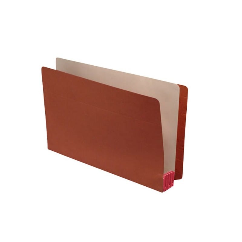 Lip Style END TAB Expansion Pockets, Dusty Rose Tyvek Gussets, Legal Size, 5-1/4" Expansion (Carton of 100) - Image 2