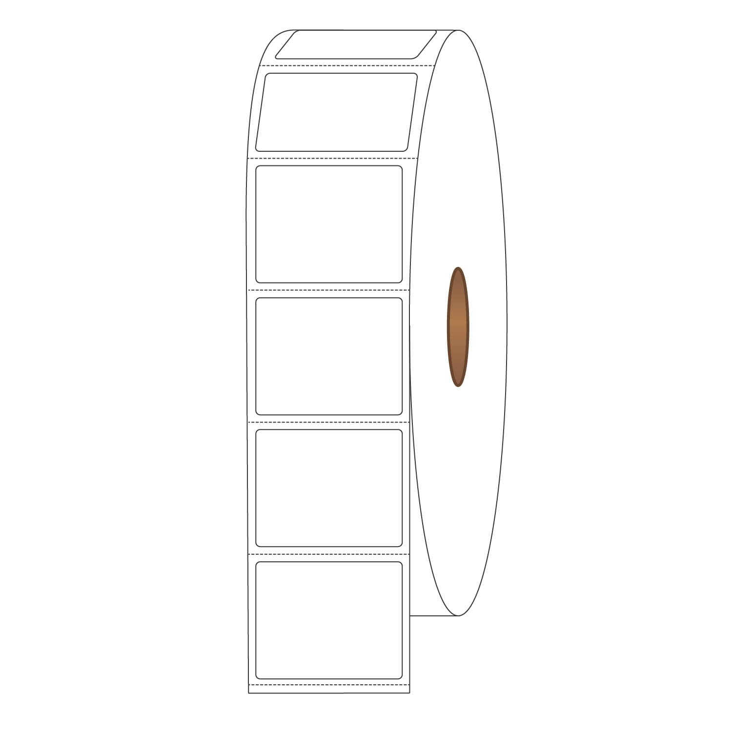 1-1/4" x 1" General Use Labels, w/ Perf Thermal Transfer Labels, Perforated, 2300 per roll (4 Rolls per Carton) - Image 2