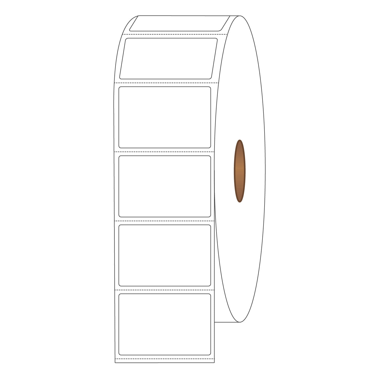 1-1/2" x 1" General Use Labels, w/ Perf Thermal Transfer Labels, Perforated, 2300 per roll (4 Rolls per Carton) - Image 2