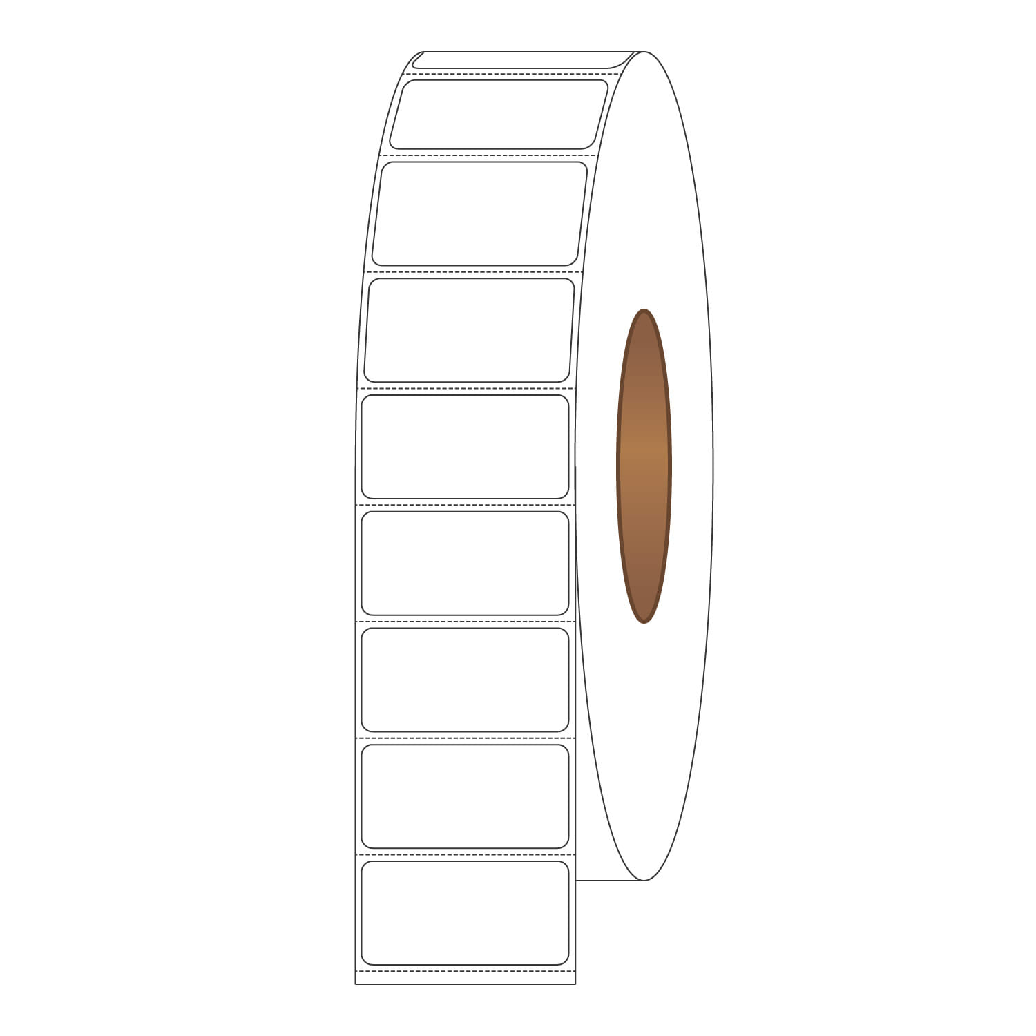 2" x 1" General Use Labels, w/ Perf Thermal Transfer Labels, Perforated, 5500 per roll (8 Rolls per Carton) - Image 2