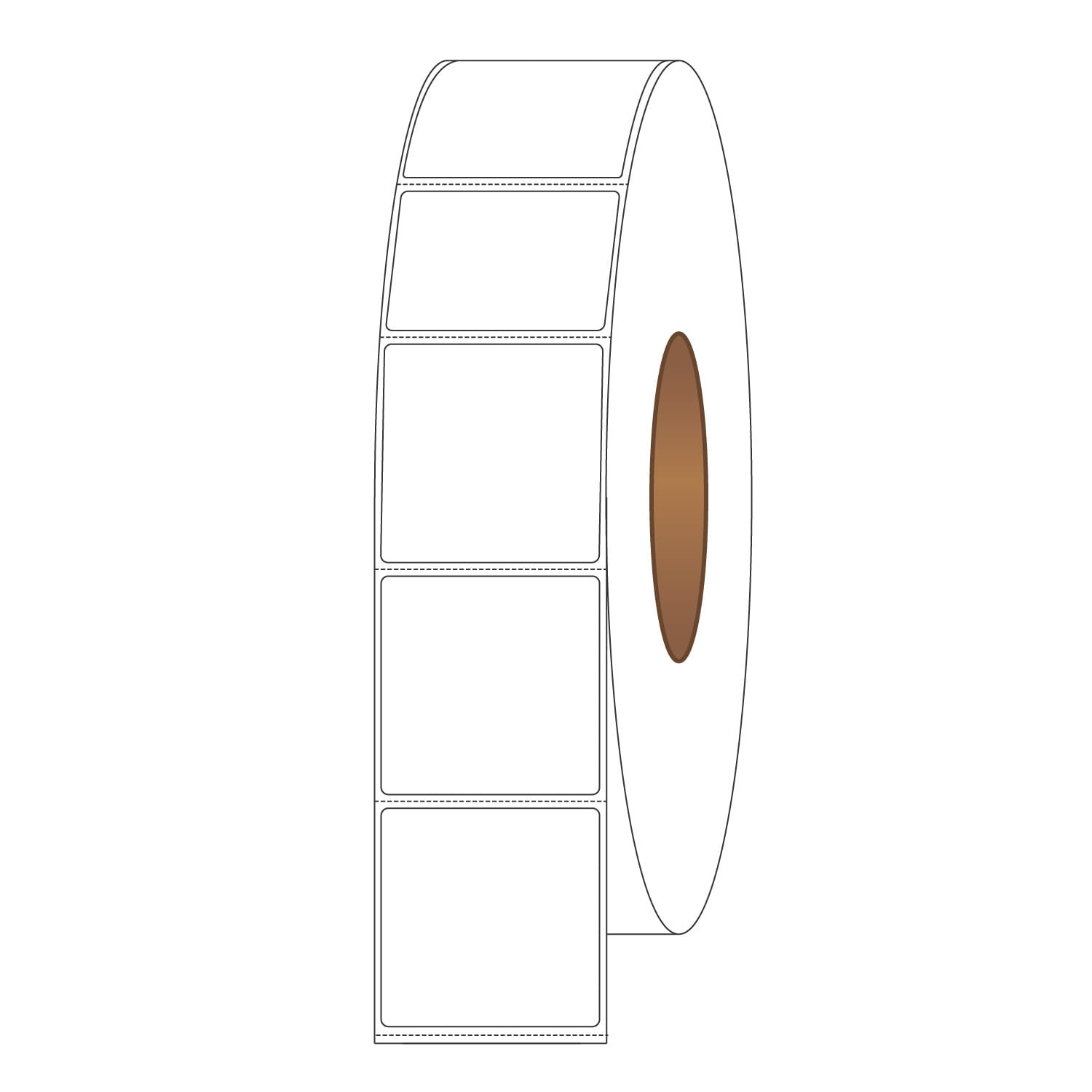 2" x 2" General Use Labels, w/ Perf Thermal Transfer Labels, Perforated, 3000 per roll (8 Rolls per Carton) - Image 2