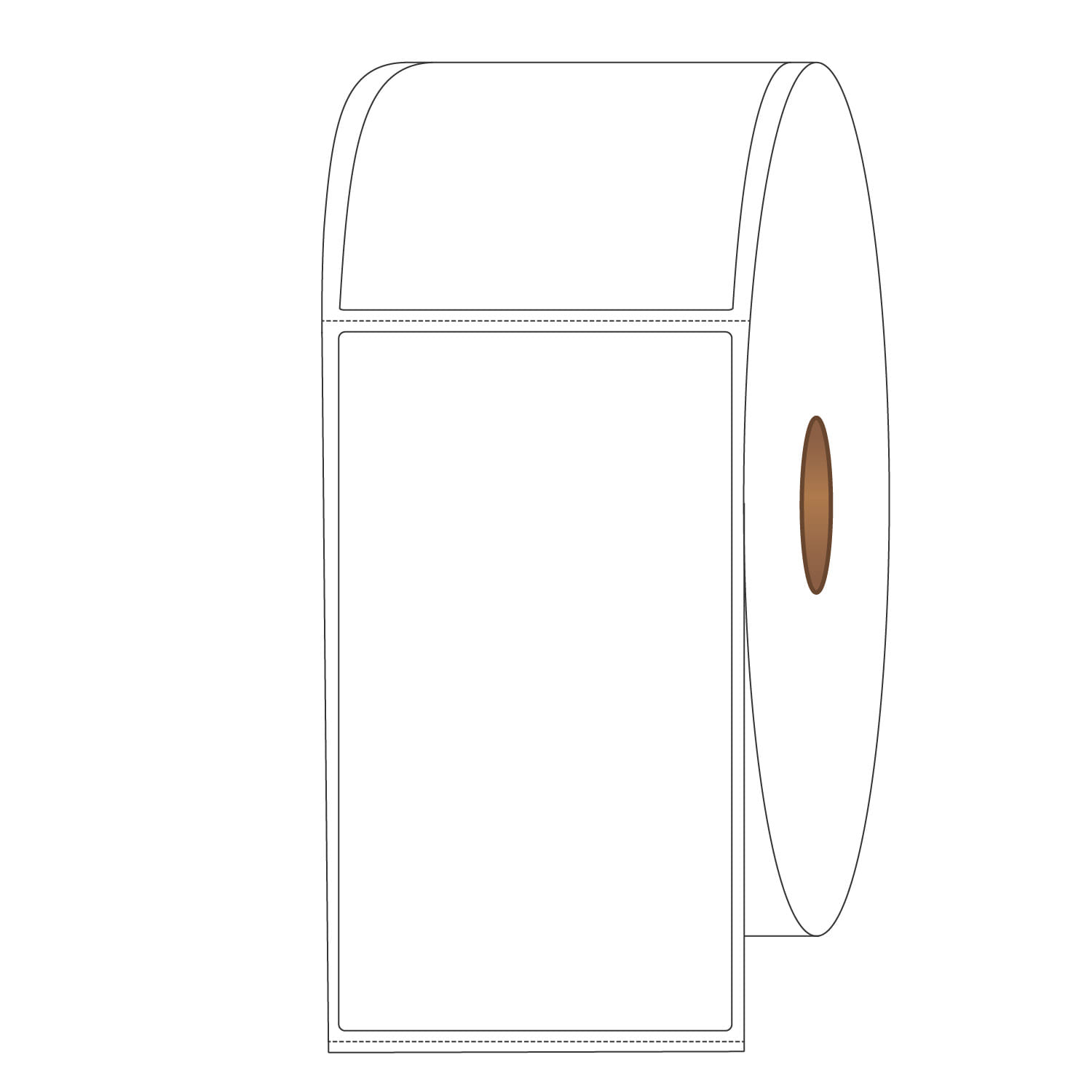 2-1/4" x 4" General Use Labels, w/ Perf Thermal Transfer Labels, Perforated, 700 per roll (4 Rolls per Carton) - Image 2