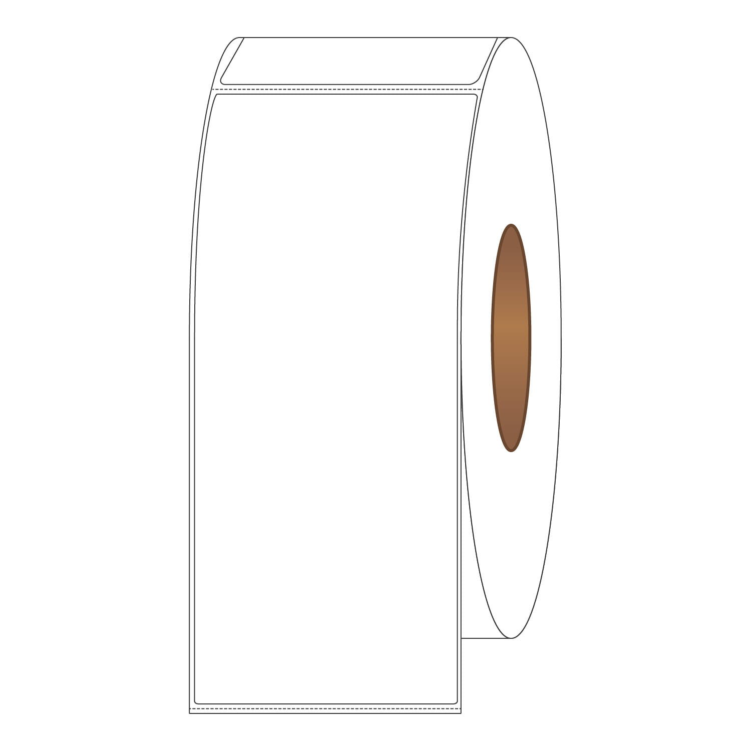 3-1/2" x 8" General Use Labels, w/ Perf Thermal Transfer Labels, Perforated, 750 per roll (6 Rolls per Carton) - Image 2