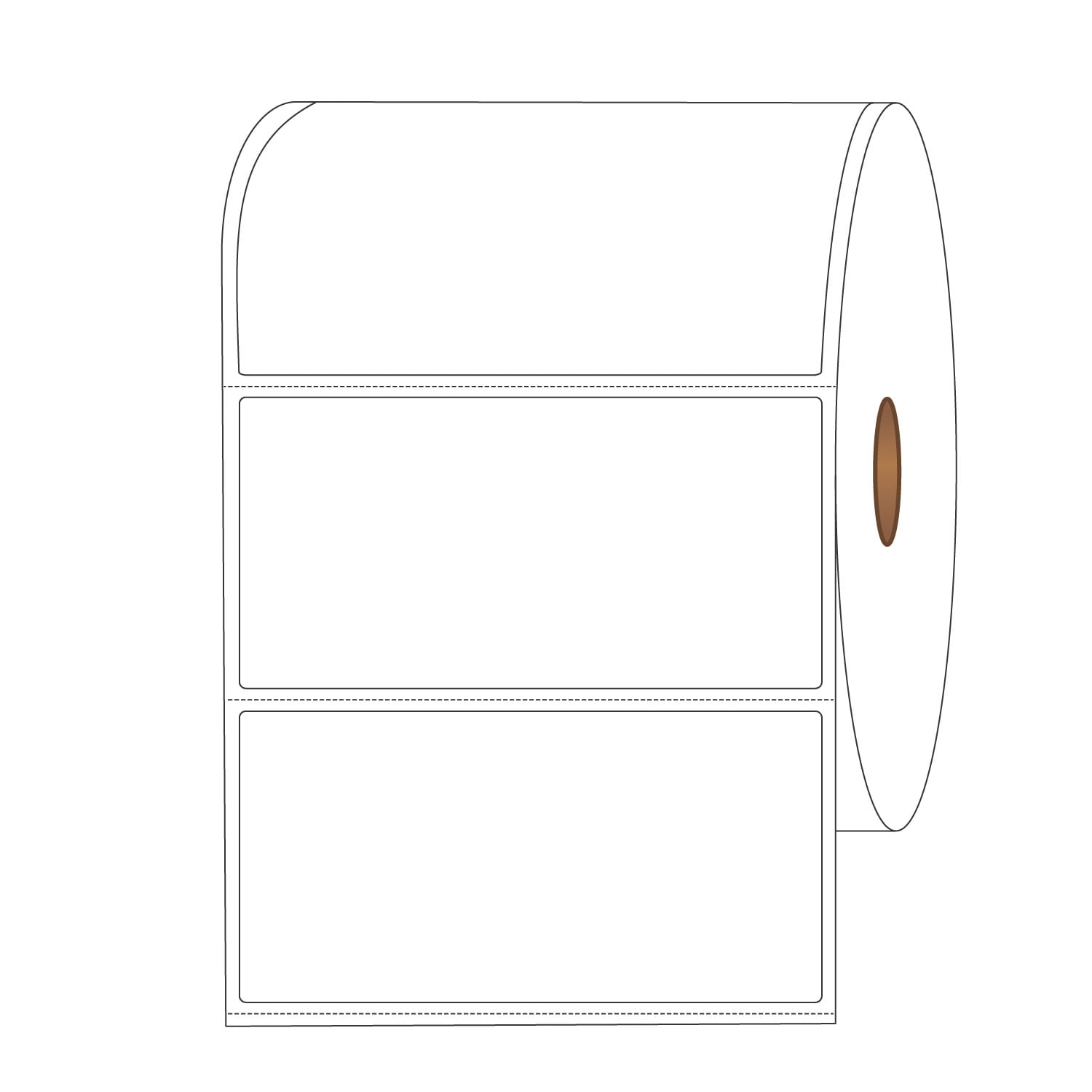 4" x 2" General Use Labels, w/ Perf Thermal Transfer Labels, Perforated, 1250 per roll (4 Rolls per Carton) - Image 2
