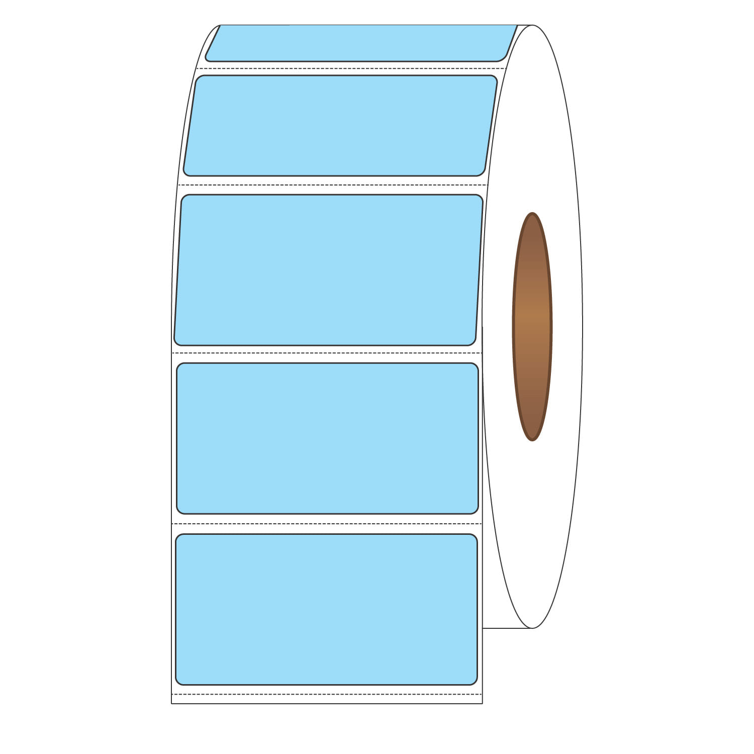 4" x 2" General Use Labels, w/ Perf Thermal Transfer Labels, Perforated, Tinted, Blue (2975), 3000 per roll (4 Rolls per Carton) - Image 2