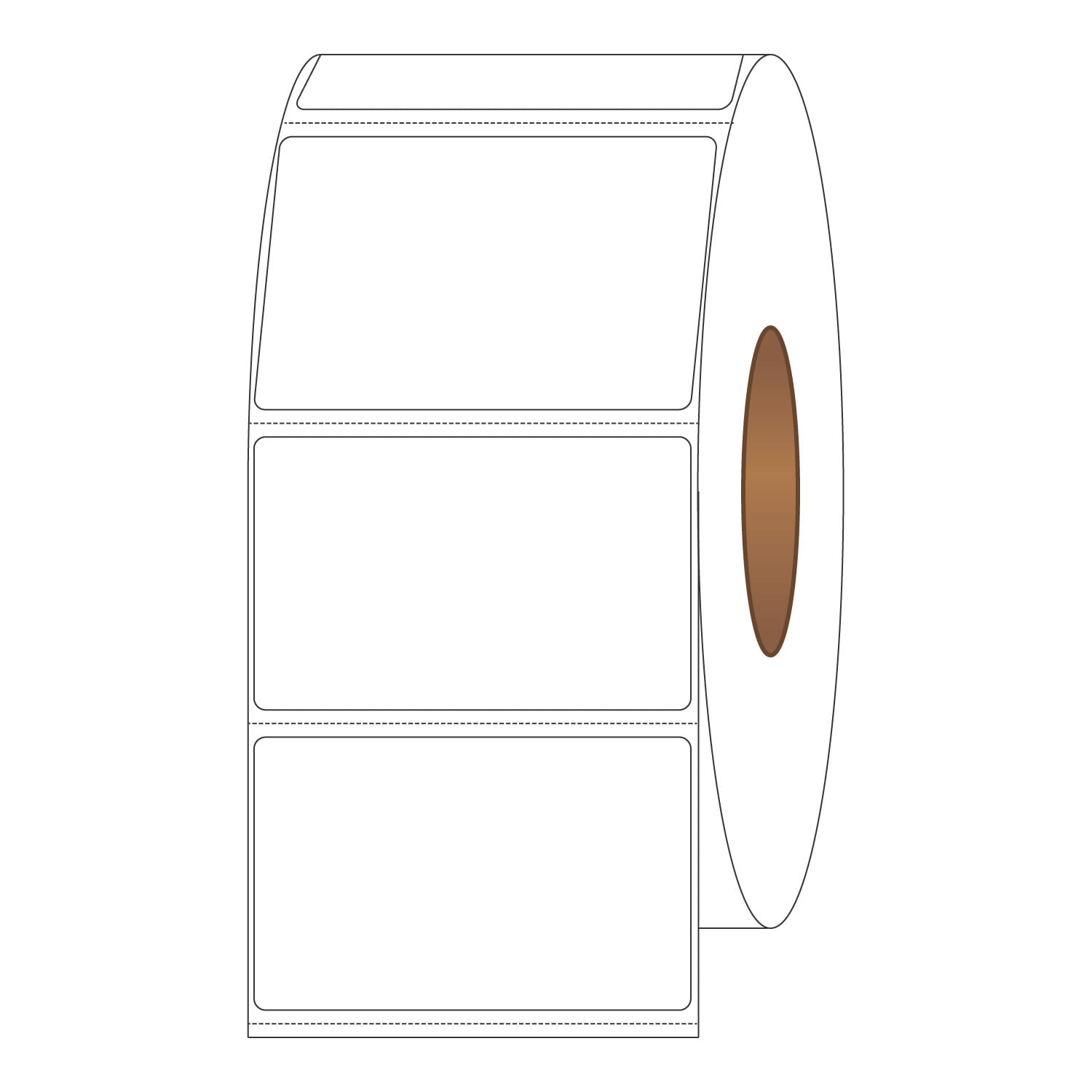 4" x 2-1/2" General Use Labels, w/ Perf Thermal Transfer Labels, Perforated, 2500 per roll (4 Rolls per Carton) - Image 2