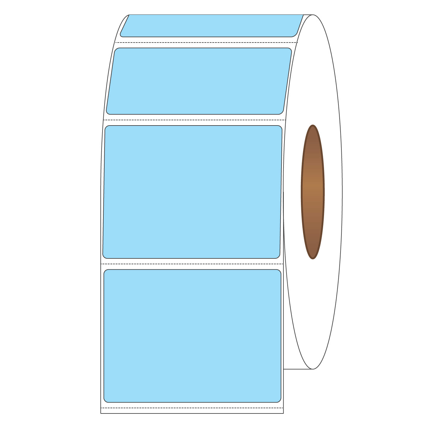4" x 3" General Use Labels, w/ Perf Thermal Transfer Labels, Perforated, Tinted, Blue (2975), 1900 per roll (4 Rolls per Carton) - Image 2