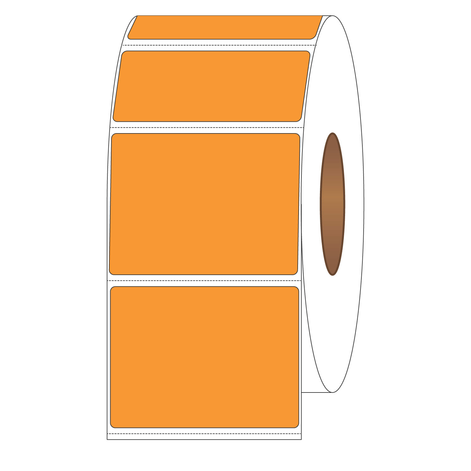 4" x 3" General Use Labels, w/ Perf Thermal Transfer Labels, Perforated, Tinted, Orange (136), 1900 per roll (4 Rolls per Carton) - Image 2
