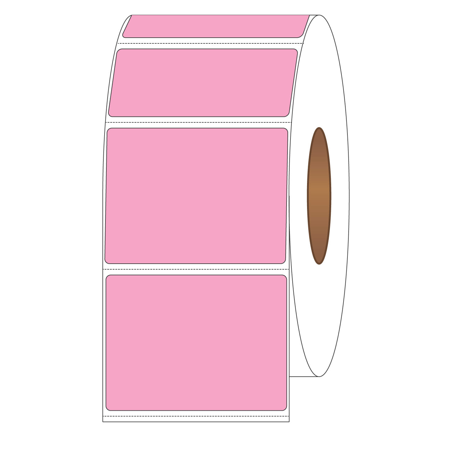 4" x 3" General Use Labels, w/ Perf Thermal Transfer Labels, Perforated, Tinted, Pink (196), 1900 per roll (4 Rolls per Carton) - Image 2