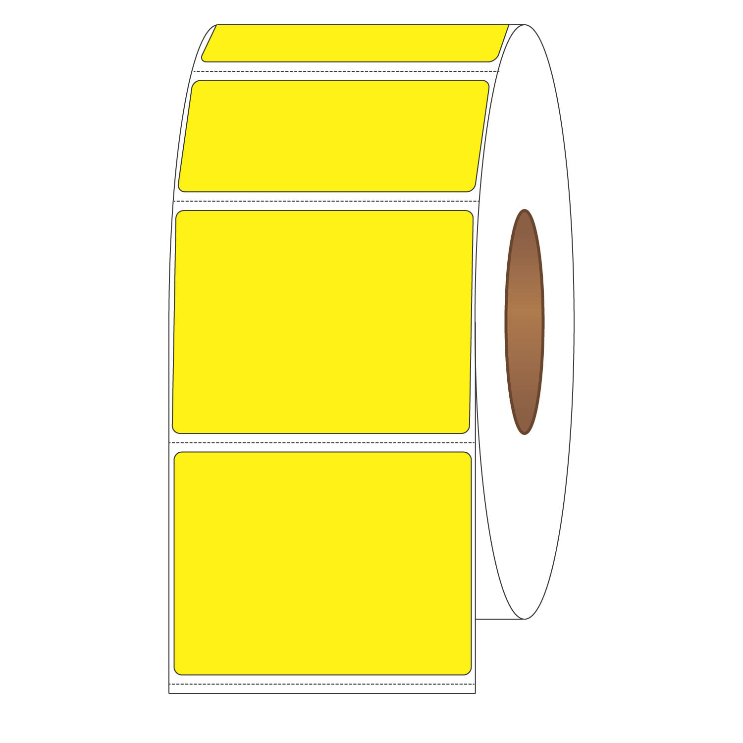 4" x 3" General Use Labels, w/ Perf Thermal Transfer Labels, Perforated, Tinted, Pantone Yellow, 1900 per roll (4 Rolls per Carton) - Image 2