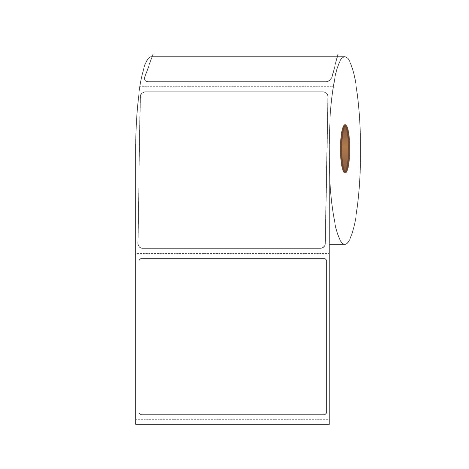 4" x 4" General Use Labels, w/ Perf Thermal Transfer Labels, Perforated, 375 per roll (4 Rolls per Carton) - Image 2