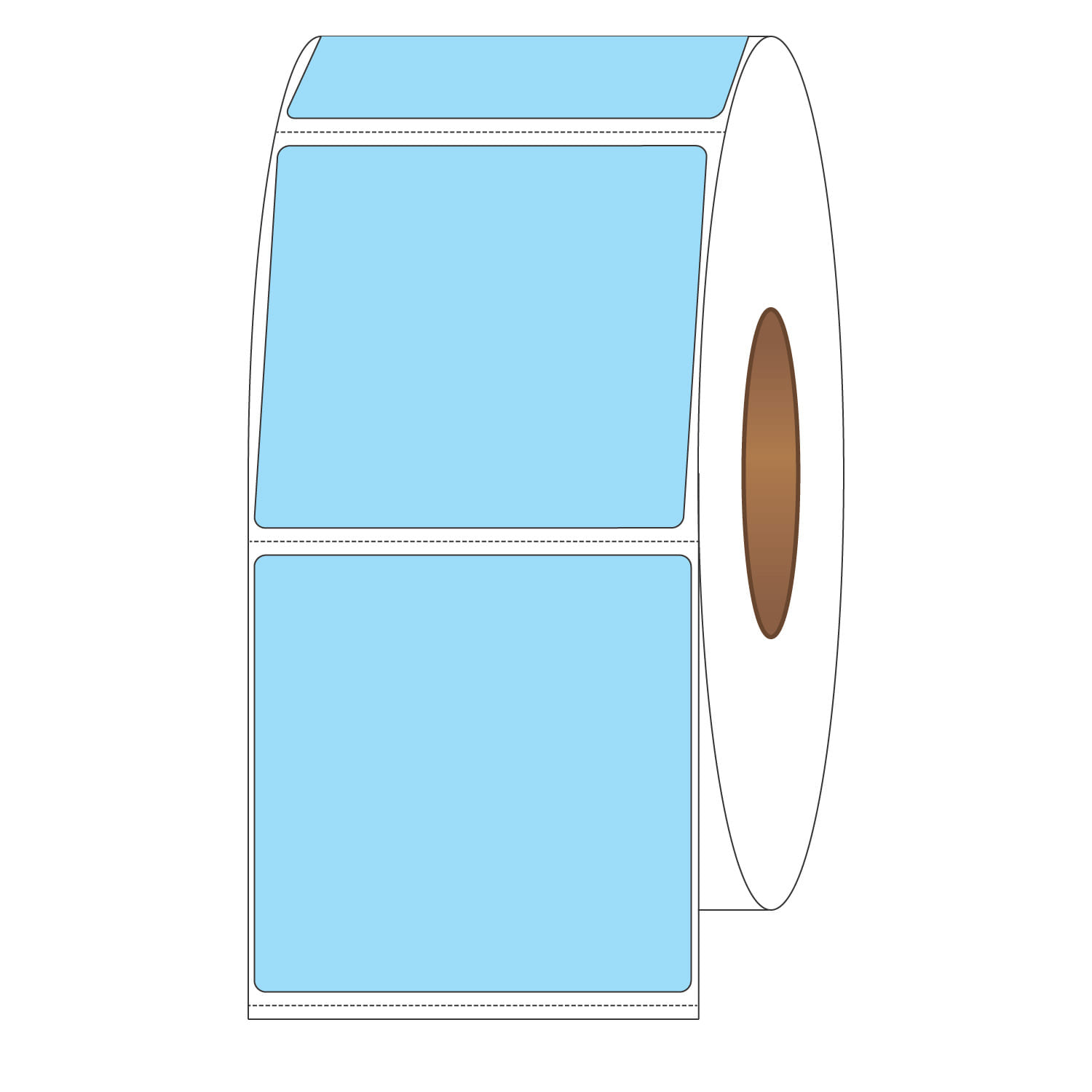 4" x 4" General Use Labels, w/ Perf Thermal Transfer Labels, Perforated, Tinted, Blue (2975), 1500 per roll (4 Rolls per Carton) - Image 2