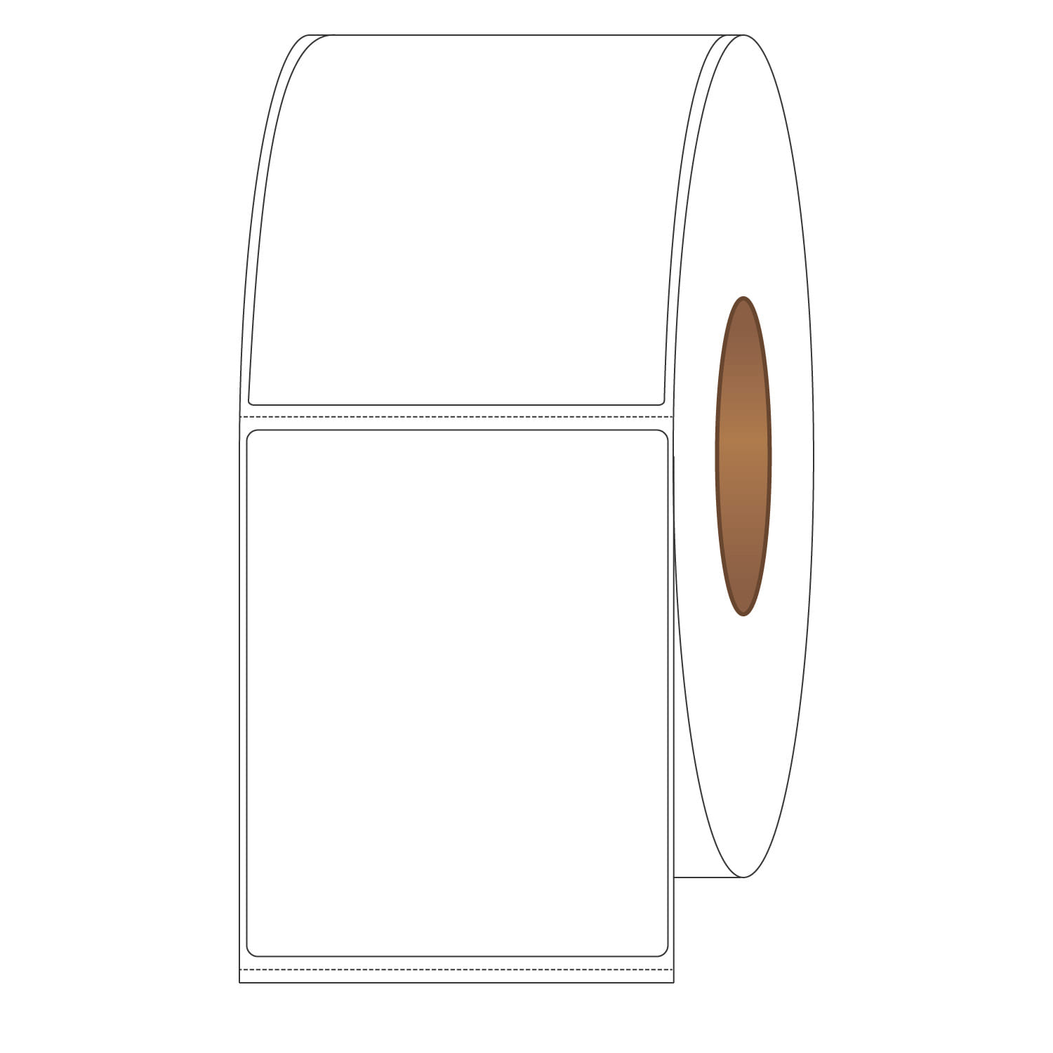 4" x 5" General Use Labels, w/ Perf Thermal Transfer Labels, Perforated, 1250 per roll (4 Rolls per Carton) - Image 2